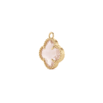 Pink Van Cleef Crystal Charm - 16×18mm 18K Gold Plated - Image 2