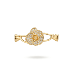 2 Sided Flower Fold Over Clasp with Tie Bar End Caps and Pave CZ Stones - 14×38mm 18K Gold Plated