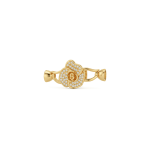 2 Sided Flower Fold Over Clasp with Tie Bar End Caps and Pave CZ Stones - 14×38mm 18K Gold Plated - Image 2