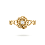 2 Sided Rose Flower Fold Over Clasp with Tie Bar End Caps and  CZ Stones - 12×30mm 18K Gold Plated