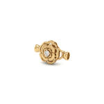 2 Sided Rose Flower Fold Over Clasp with Tie Bar End Caps and  CZ Stones - 12×30mm 18K Gold Plated - Image 2