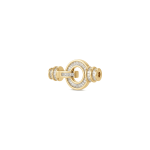 Ring Fold Over Clasp with Tie Bar End Cap and CZ Stones - 12×27mm 18K Gold Plated