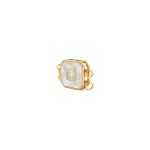Octagon MOP Double Loop Open Box Clasp with White Crystal - 14×27mm 18K Gold Plated - Image 2
