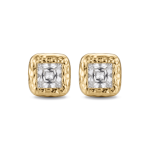 White Crystal Square Bead - 8mm 18K Gold Plated