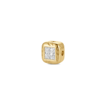 White Crystal Square Bead - 8mm 18K Gold Plated - Image 2
