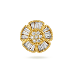 Seven Petal Flower Bead with Pave CZ Stones - 13mm 18K Gold Plated