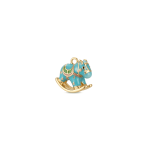 Baby Blue Rocking Horse Enamel Charm - 10×12mm 18K Gold Plated - Image 2