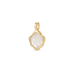 Mother of Pearl Shell Earring and Pendant Set - 13×16mm 18K Gold Plated - Image 2