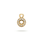 Circular Ring Bail with Pave CZ Stones - 5×8m 18K Gold Plated