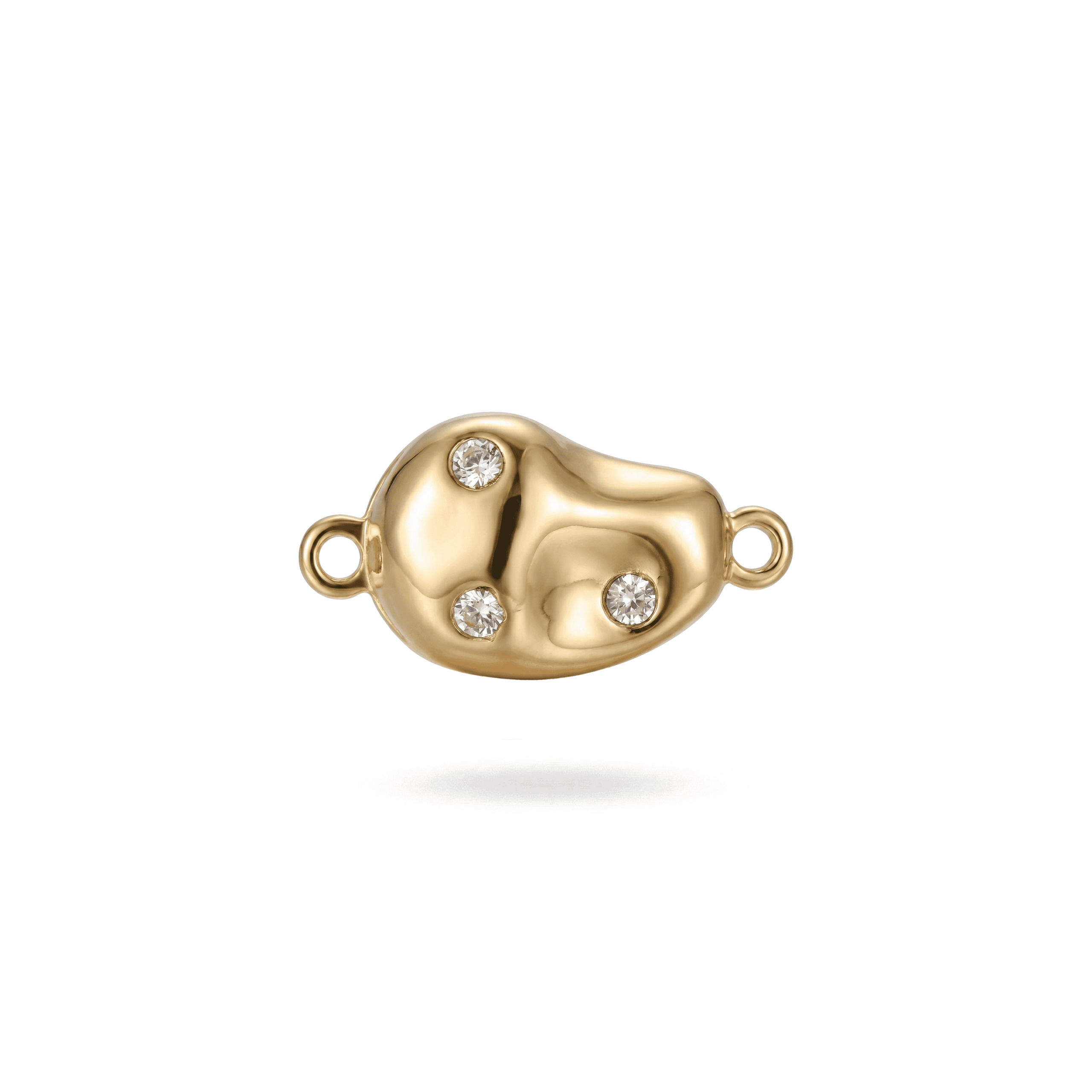 3238-1 Hammered Baroque Nugget Magnetic Clasp - 9×18mm 18K Gold Plated - Image 1