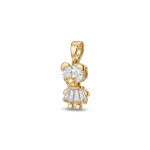 Cute Teddy Pendant with CZ Stones - 9×19mm 18K Gold Plated - Image 2