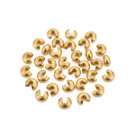 Half Round Copper Knot Cover -  3×4mm 18K Gold Plated