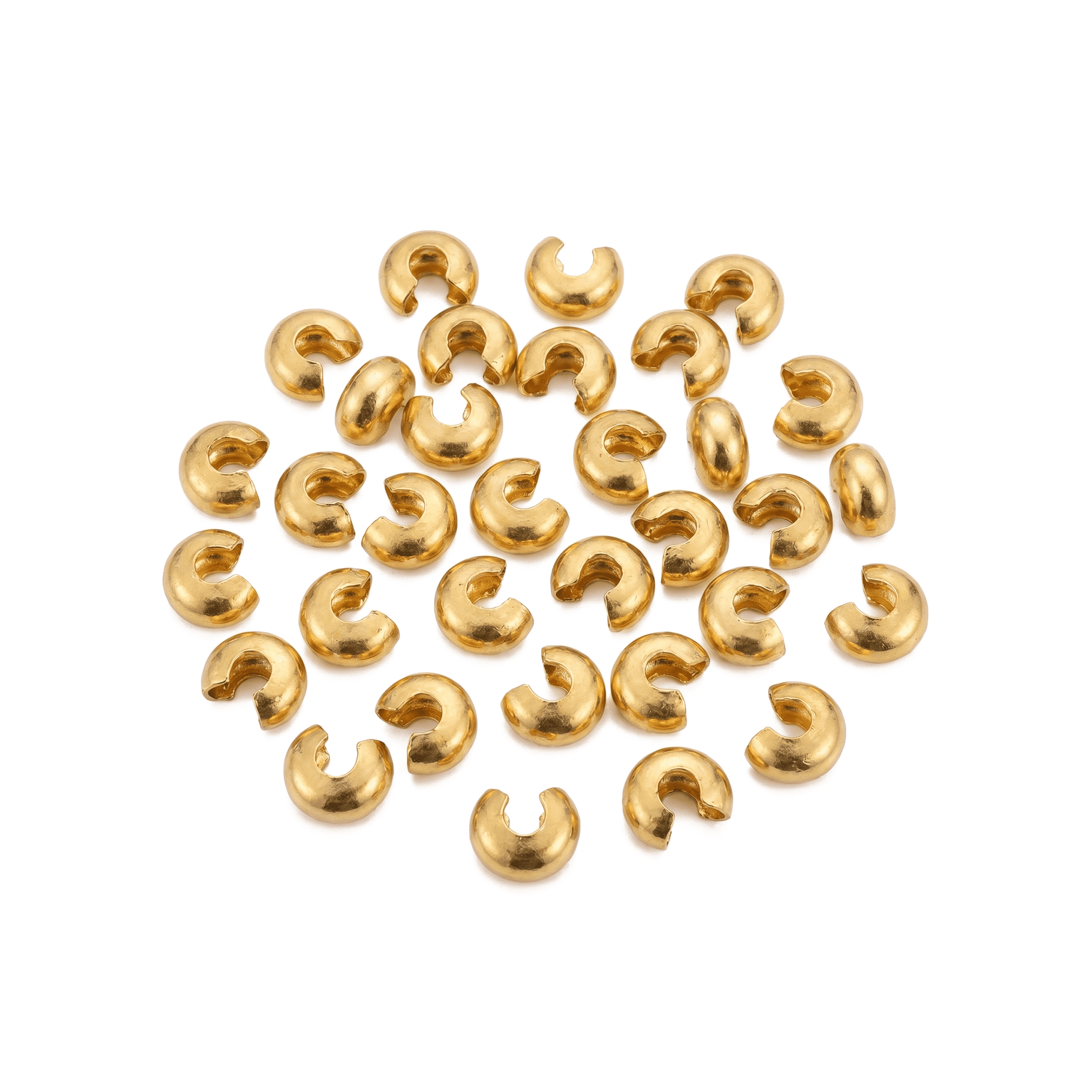 3248-1 Half Round Copper Knot Cover - 3×4mm 18K Gold Plated - Image 1