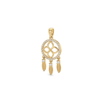 Monogram Catcher Pendant with  CZ Stones - 14×33mm 18K Gold Plated - Image 2