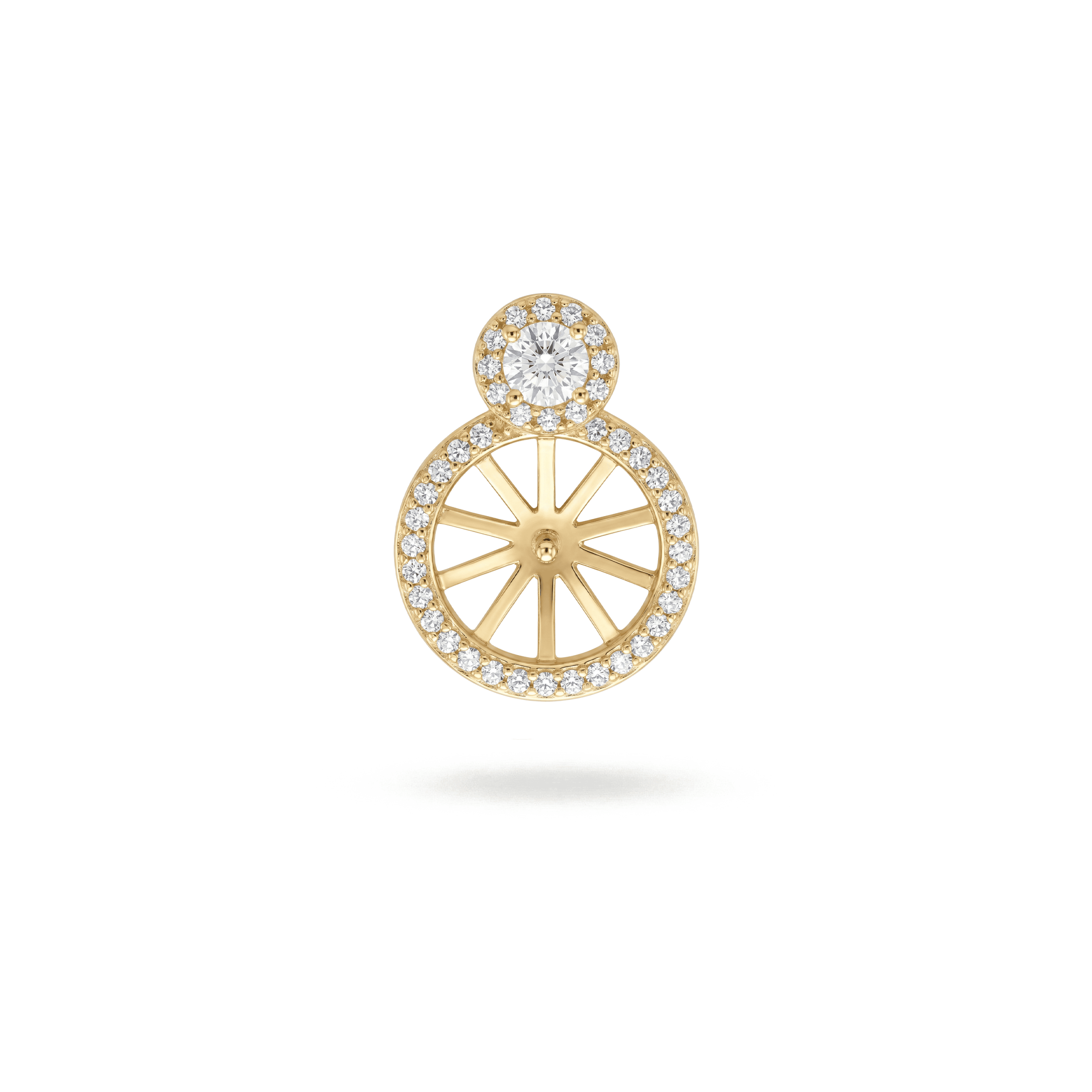 3269-1 Peg Bail Pendant with CZ Stones - 13×18mm 18K Gold Plated - Image 1