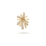 Floral Brooch with Pave CZ Stones - 19×25 mm 18K Gold Plated