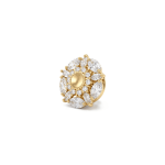 White Crystal Flower Brooch with CZ Stones - 18mm 18K Gold Plated - Image 2