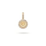 Peg Bail Fold Over Pendant with CZ Stones - 12×23mm 18K Gold Plated
