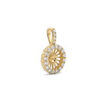 Peg Bail Fold Over Pendant with CZ Stones - 12×23mm 18K Gold Plated - Image 2