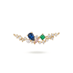 Decorative Link Duble Loop Pendant with Pave CZ Stones - 9×33mm 18K Gold Plated