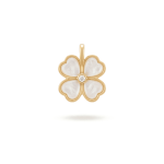 Flower Shell with CZ Stone Pendant - 15×18mm 18K Gold Plated