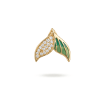 Blue vWhale Tail Pendant with Pave CZ Stones - 16mm 18K Gold Plated