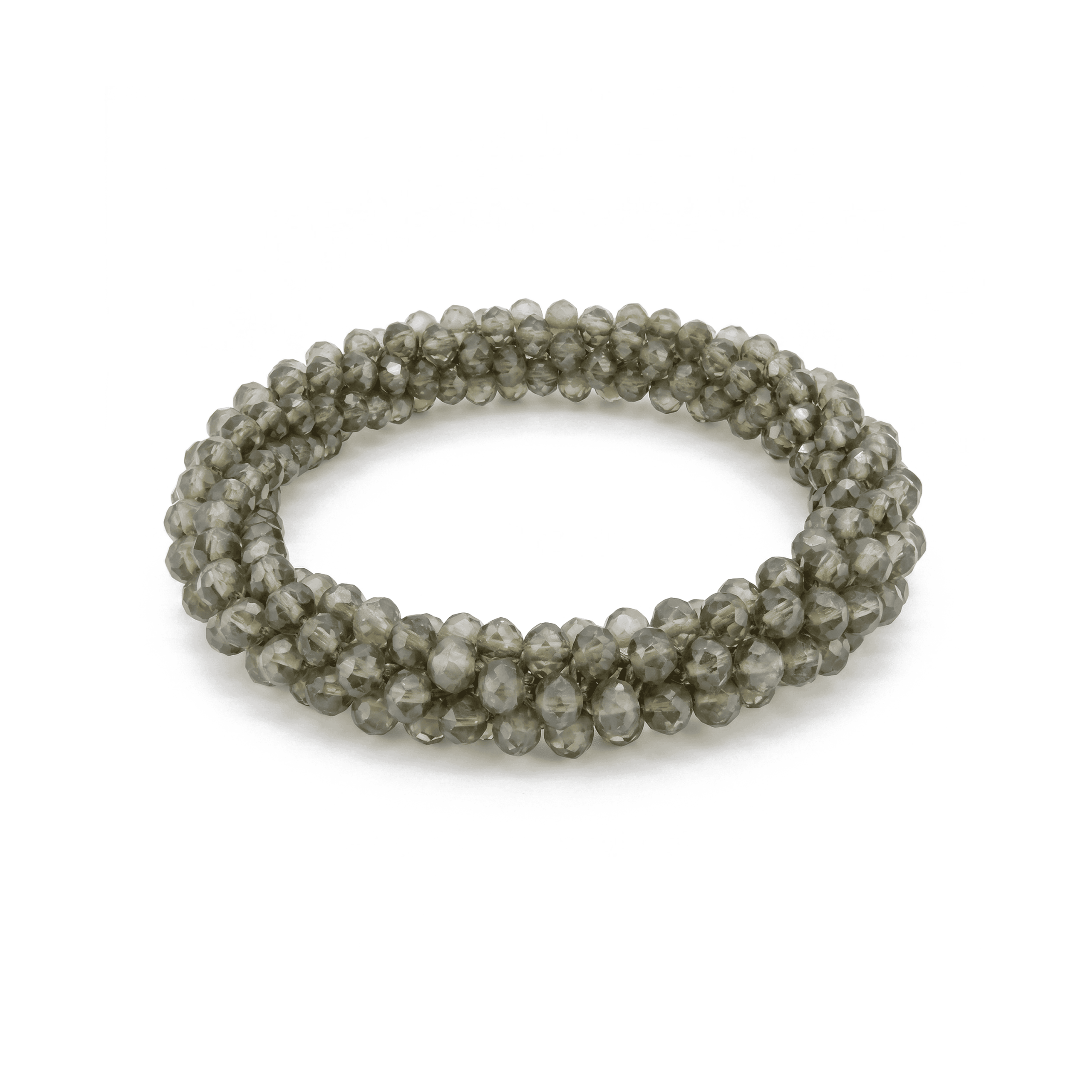 3165 Handmade Czech Crystal Stretch Bracelet - Green - Image 1