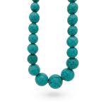 Handmade Blue Turquoise Tibetan Conic Round Stone Necklace - Image 2