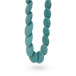 Handmade Blue Turquoise Tibetan Conic Lentil Stone Necklace - Image 2