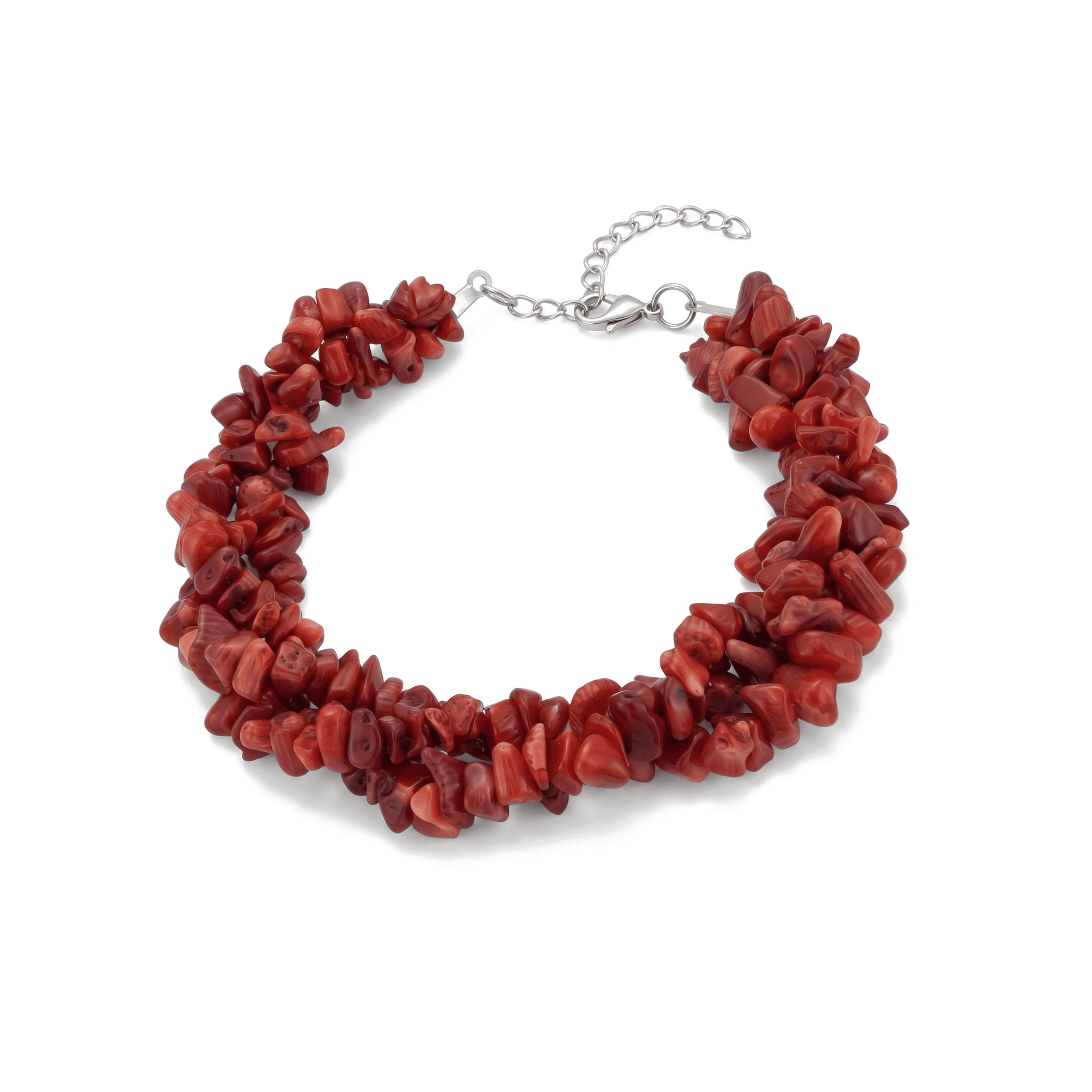 3174-1 Handmade Red Coral Natural Stone Bracelet - Image 1